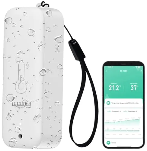 Luminea Home Control WLAN Thermometer: WLAN-Außen- und Innen-Temperatur- und Luftfeuchtigkeitssensor, IP65 (WLAN Außentemperatur, Temperatur Sensor, Wetterstation)