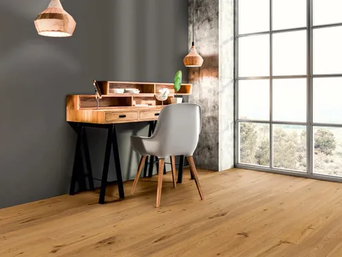 BASICfloor Parkett Eiche rustikal astig - Hochwertige Landhausdiele aus Eiche mit gebürstetem Finish. Ideal für stilvolle Wohnräume, leicht zu verlegen dank Klick-Verbindung. 2,87 m² pro Paket für eine großzügige Fläche.
