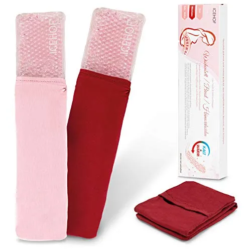 ICEHOF Einlagen Kalt-/Warm-Kompressen (5-teilig) - Hilfe für Postpartale Genesung, Schwangerschaft, Wochenbett, Hämorrhoiden, Brustschmerzen - Wiederverwendbar & Waschbar