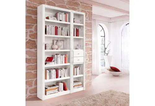Home affaire Raumteilerregal Bergen, 3-teilig, 128 cm in Weiß - Regale aus FSC®-zertifiziertem Kiefernholz, umweltfreundlich und vielseitig einsetzbar für stilvolle Wohnräume.