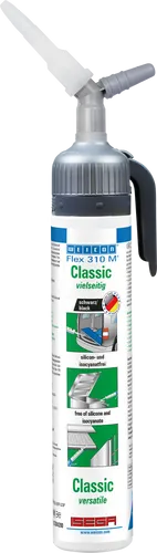 WEICON Flex 310 M Classic - Elastischer Klebstoff auf MS-Polymer-Basis, 200 ml, schwarz - Klebstoffe für vielseitige Anwendungen, ISEGA-zertifiziert und ideal für Lebensmitteltechnologie. Haftstark und UV-beständig, perfekt für Metalle, Kunststoffe und mehr.