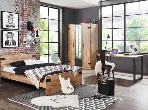 möbel-direkt.de Jugendzimmer-Set Liverpool, 5-tlg. Komplett Set, Made in Germany - Komplettzimmer für Jugendliche mit vielseitigen Möbeln. Inklusive ergonomischer Kaltschaummatratze für optimalen Schlafkomfort und schadstoffgeprüften Materialien.