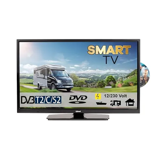 Gelhard GTV2422I - 24 Zoll Smart TV mit Triple Tuner, WLAN, ideal für Wohnmobile und vielseitige Unterhaltung