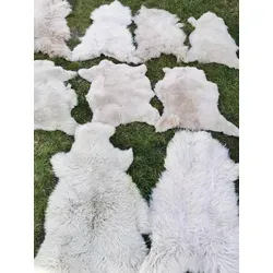 Provellus Fellteppich Schaffell Lammfell Hellbraun Unikat Weich Bis 140 cm, 130-140cm lang 130-140cm lang