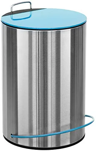 Sanwood MATHIS Bad Mülleimer mit höhenverstellbarem Griff 5L - Kosmetikeimer für Badezimmer und Küche aus Edelstahl - Badmülleimer mit Softclose Automatik Schwingdeckel