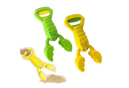 alldoro Sandform-Set Sandgreifer Hummer 2er Set, gelb & grün, Sandspielzeug für Kinder ab 3, Tierisches Outdoor-Spielzeug Set für Sandkasten, Spielplatz & Strand