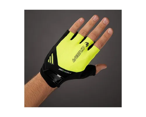 Chiba Fahrrad-Handschuhe BioXcell AIR - Neongelb/Schwarz, Größe M - Fahrradhandschuhe mit luftdurchlässiger Oberhand und anatomischer Gelpolsterung für besten Komfort. Ideal für Vielfahrer und Tourenfahrer.