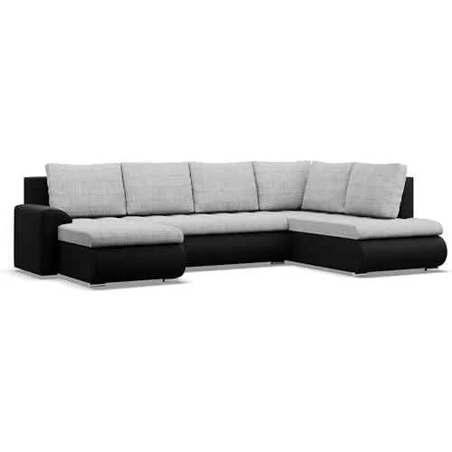 Mebligo Ecksofa mit Schlaffunktion FORESTA 300x89x200 in schwarz von Mebligo