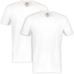 LERROS Herren Doppelpack V-Ausschnitt T-Shirt, Weiß, 3XL EU von LERROS