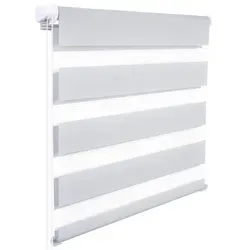 Doppelrollo, Woltu, Lichtschutz, ohne Bohren, freihängend, Klemmfix, Lichtschutz grau 70 cm x 150 cm