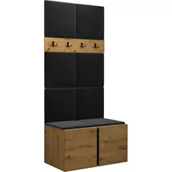 Mirjan24 Garderoben-Set Eiche Artisan, Anthrazit, 84x186x46 cm