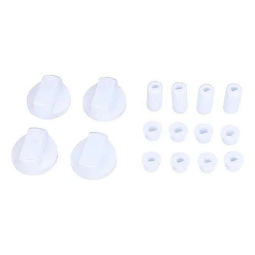 Universal Drehknopf Knebel Set 38mmØ weiß mit Adaptern für Kochfeld 16-teilig