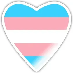 Spreadshirt Trans Herz LGBTQ+ Sticker Aufkleber, 10 x 10 cm, Weiß glänzend - Weiß