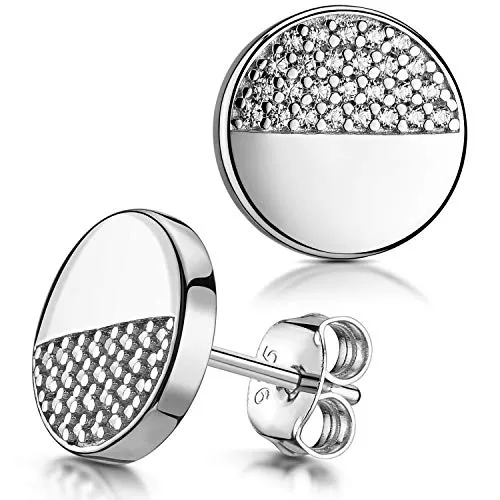 Ohrstecker Silber 925 Damen mit Zirkonia - zeitlos und elegant - Ohrringe für Damen aus 925 Sterling-Silber, verziert mit funkelnden Zirkonia. Ideal für jeden Anlass, nickelfrei und hautfreundlich. Lieferung in edler Schmuckbox - perfekt als Geschenk!
