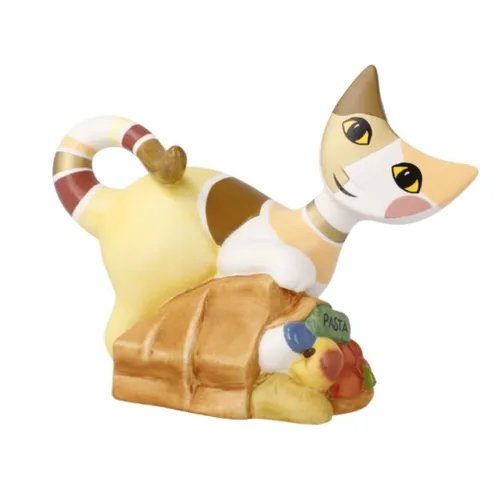 Goebel Katzenfigur Fare la Spesa - Rosina Wachtmeister - Sammlerfigur aus hochwertigem Biskuitporzellan, meisterhaft handgefertigt und detailreich gestaltet - das perfekte Geschenk in schöner Geschenkverpackung.