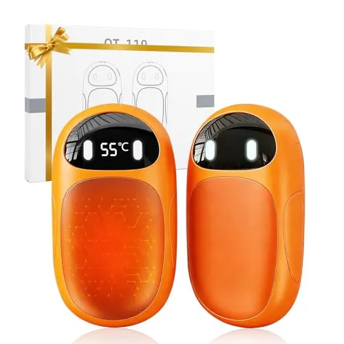 Horuili® Handwärmer Elektrisch 2er Pack, 4000mAh Wiederaufladbar mit LED-Display & 3 Heizstufen, Magnetische Taschenwärmer für Damen Herren, Ideal für Outdoor, Camping, Wintersport