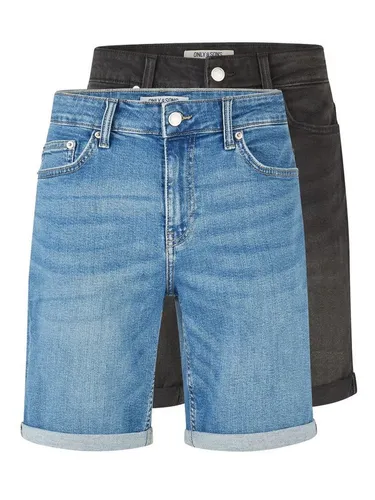 ONLY & SONS Herren Jeansshorts ONSPLY 2er Pack Regular Fit - Modische Bermudashorts im praktischen 2er Pack, mit Stretchanteil für optimalen Tragekomfort. Ideal für lässige Sommerlooks.