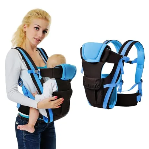 IULONEE Multifunktionale Tragetuch Babytrage Neugeborene Ab Geburt Baby Bauchtrage Rückentrage Ergonomische Praktische Babytrage Verstellbare Tragetasche Baby Für Babys Von 3-36 Monaten (Blau)