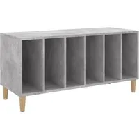 vidaXL Plattenschrank Betongrau 100x38x48 cm - Kommode für Schallplattenaufbewahrung, langlebig aus Holzwerkstoff, ideal für LPs und Plattenspieler, vielseitig als TV- oder Aktenschrank einsetzbar.