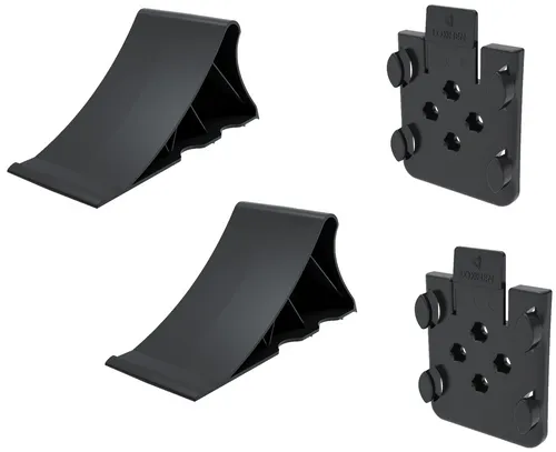 Unterlegkeile Bremskeile mit Klipp-Halter je 2 x für PKW Anhänger TÜV geprüft