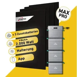 Watt Bifazial Komplettset für Balkonkraftwerk mit Zendure Solarflow 800 Pro 2 - Komplettset für Solarenergie mit leistungsstarken Sunpro Solarmodulen und Zendure Speicher. Flexibel einsetzbar, ideal für Balkon oder Garten. Erzeuge und speichere deinen eigenen Solarstrom effizient!