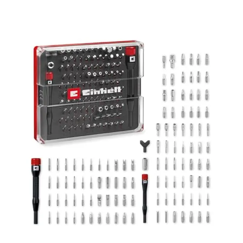 EINHELL Präzisionsbit-Set 114-teilig - Bit-Sätze mit 114 Teilen, inklusive 44 Präzisionsbits und 53 25-mm-Bits. Ideal für Elektronik-Reparaturen. Die praktische Aufbewahrungsbox mit Magnetverschluss sorgt für Ordnung.
