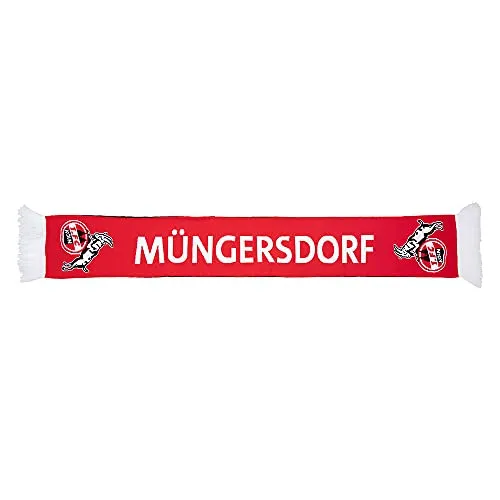 1. FC Köln Premiumschal „Müngersdorf - Sport Fan Bekleidung, hochwertiger Schal mit dem Schriftzug 