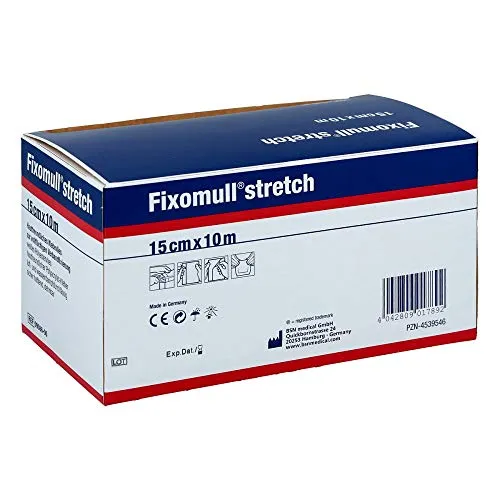 Leukoplast Fixomull stretch 10 m x 15 cm - Fixierpflaster für sichere Wundauflagen-Fixierung an bewegten Körperstellen, atmungsaktiv und zuschneidbar für individuellen Komfort.