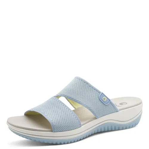 Jana Coshy Original Pantolette 8-27270-43 blau Sky H-Weite - Erlebe höchsten Komfort mit der Hallux-freundlichen Pantolette. Die stabile 40 mm Blockabsatz sorgt für sicheren Halt, während die runde Schuhspitze ein lässiges Design bietet. Ideal für deinen entspannten Alltag.