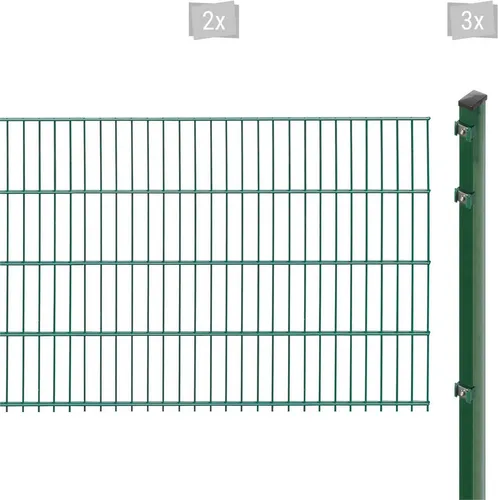 Doppelstabmattenzaun inkl. Pfosten 83 cm | Robuster und langlebiger Zaun in Grün - Nutztierzäune: Hochwertiger Doppelstabmattenzaun mit Pfosten zum Einbetonieren, UV- und witterungsbeständig für maximale Langlebigkeit und zuverlässigen Rostschutz.