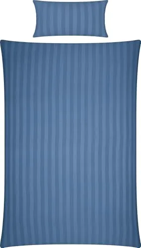 Erwin Müller Mako-Damast Bettwäsche-Set Fürth, blau - Bettwäsche-Set aus 100% Baumwolle, temperaturausgleichend und mit praktischem Reißverschluss für ein wunderbares Schlafklima.