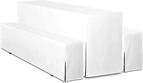 TexDeko Hussen-Set für Bierzeltgarnitur 5-teilig - Hussen-Sets, blickdicht und pflegeleicht, ideal für festliche Anlässe oder Gartenpartys, Farbe: nach Wahl, inklusive Polsterung für zusätzlichen Komfort.