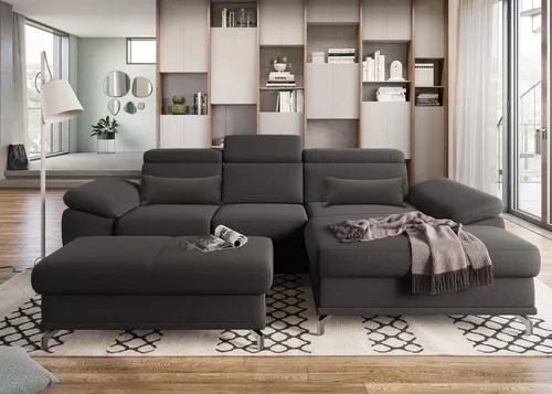 sit&more Ecksofa Cabrio L-Form mit Sitztiefenverstellung - Ecksofa mit Federkern, ideal für individuellen Komfort dank Sitztiefenverstellung und hochwertiger Microfaser für angenehmes Sitzgefühl.