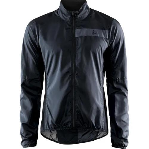 CRAFT Essence Light Wind Jacket M - Schwarz - L - Fahrradbekleidung: Ultraleichte, winddichte und wasserabweisende Jacke aus recyceltem Polyester mit reflektierenden Details für verbesserte Sichtbarkeit. Ideal für aktive Männer, die auch bei wechselhaftem Wetter in Bewegung bleiben möchten.