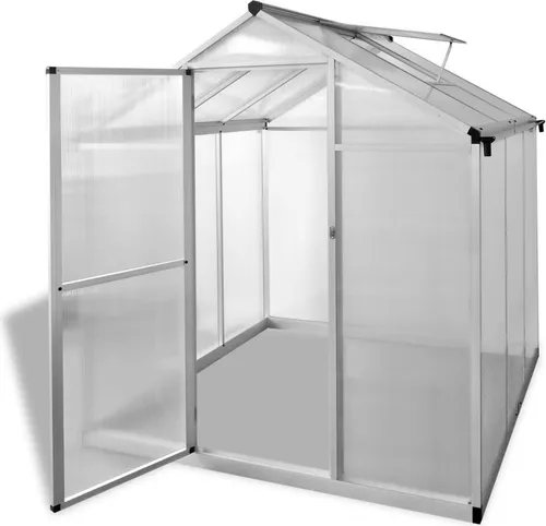 The Living Store Gewächshaus Aluminium 3,46 m² mit Polycarbonat