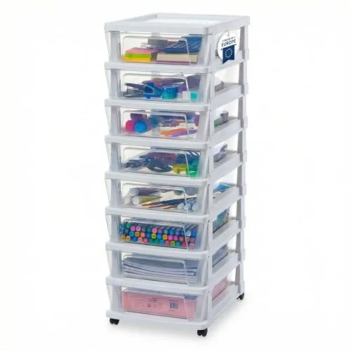 Iris Ohyama Rollcontainer KMC-380 mit 8 Schubladen