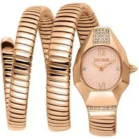 Just Cavalli Signature Snake Damenuhr - Roségold, JC1L397M0055 - Elegante Damenuhr mit analoger Anzeige, poliertem Gehäuse und robustem Edelstahlarmband. Ideal für stilbewusste Frauen, die Wert auf Qualität legen.