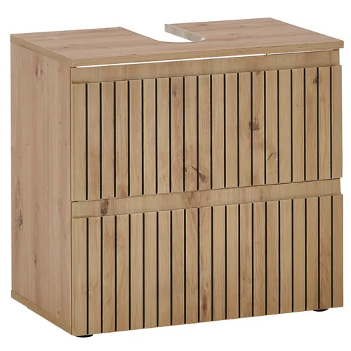 Mid.you Waschbeckenunterschrank in Eiche Artisan - Waschbeckenunterschrank mit 2 geräumigen Schubladen, Soft-Close-System und asiatischem Flair, ideal für stilvolle Badezimmer.