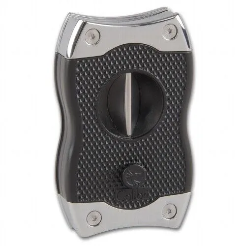 Zigarrencutter COLIBRI Flach/Kerbschnitt schwarz-chrom 23/27mm
