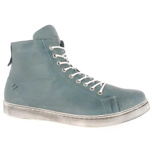 Andrea Conti Damen High Top Sneaker, Petrol, 36 EU von Andrea Conti