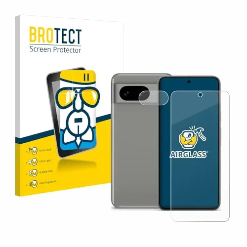 BROTECT Schutzglas für Google Pixel 8 (Display+Kamera) Schutzfolie Panzer Folie Glas[Extrem Kratzfest 9H, Anti-Fingerprint, Ultra-Transparent]