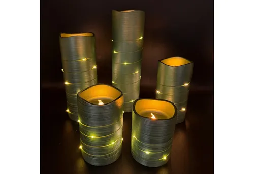 Online-Fuchs LED-Kerze 5er Set XL in grün von Online Fuchs