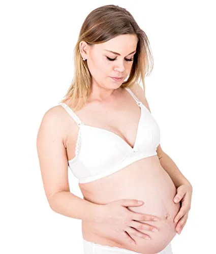 Petit Amour Damen Stillwäsche Greta Still-BH Soft BH ohne Bügel PA-LI-0315 weiß Größe: Cup 75 D