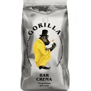 Gorilla Kaffee Espresso Bar Crema, 1kg ganze Bohnen - Kaffee mit 100% Robusta-Bohnen, Stärke 10/10, kräftigem Aroma und fester Crema – ideal für Espresso-Liebhaber.