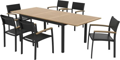 Primaster Garten-Essgruppe Atrani für 6 Personen - Loungemöbel & Sitzgruppen, ausziehbarer Tisch für flexible Nutzung im Garten oder auf der Terrasse.