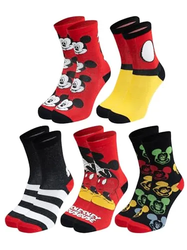 United Labels 5 Paar Disney Mickey Mouse Socken für Herren, bunt, 40-45, Herrensocken, Männer Strümpfe