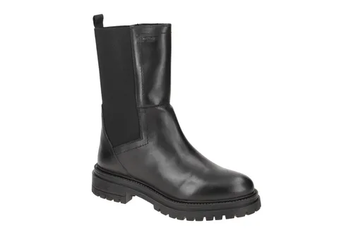 Geox Damen D Iridea B Abx B Stiefeletten, Schwarz, 39 EU - Wanderschuhe mit wasserdichtem Gummi-Obermaterial und bequemem Synthetik-Innenfutter für optimale Fußklimatisierung.
