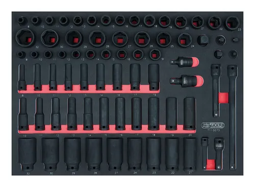 KS Tools SCS Kraft-Steckschlüssel-Satz - 73-teilig in 1 Systemeinlage, extrem starke Verbindung durch Schwalbenschwanzdesign und präzise Drehmomentkontrolle