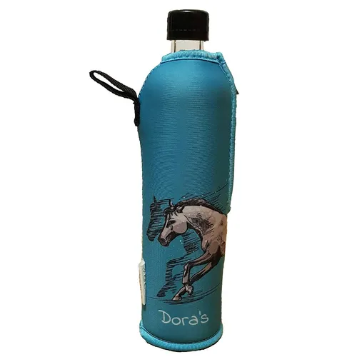 Glasflasche mit Neoprenbezug Pferd (500 ml) - DORAs