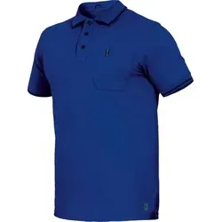 Leibwächter Polo-Shirt Herren Flex-Line – Kornblau – Gr. S - Activewear-Poloshirts für Herren mit praktischer Brusttasche und antibakterieller Ausrüstung – ideal für Handwerker im täglichen Einsatz.
